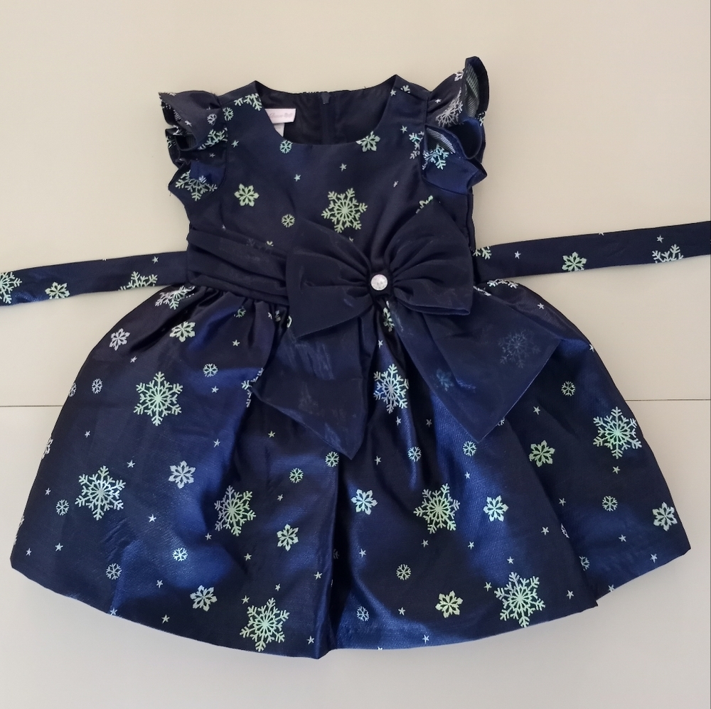 Bonnie Jean Snowflake Christmas Dress Toddler Girls Size 2T - Picture 3 of 14